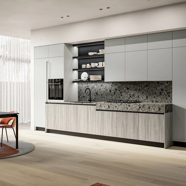 Cucina Moderna lineare Cloe 02 in laminato e laccato di Arredo3