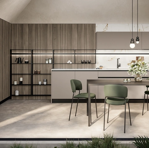 Cucina Moderna angolare Cloe 04 in laccato e laminato di Arredo3