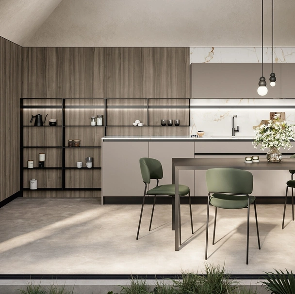 Cucina Moderna angolare Cloe 04 in laccato e laminato di Arredo3