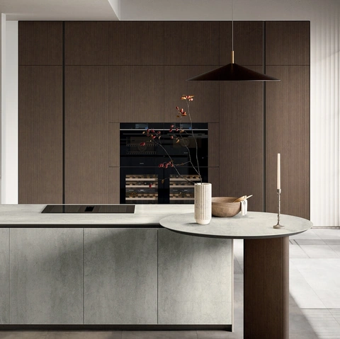 Cucina Moderna con penisola Glass 01 di Arredo3