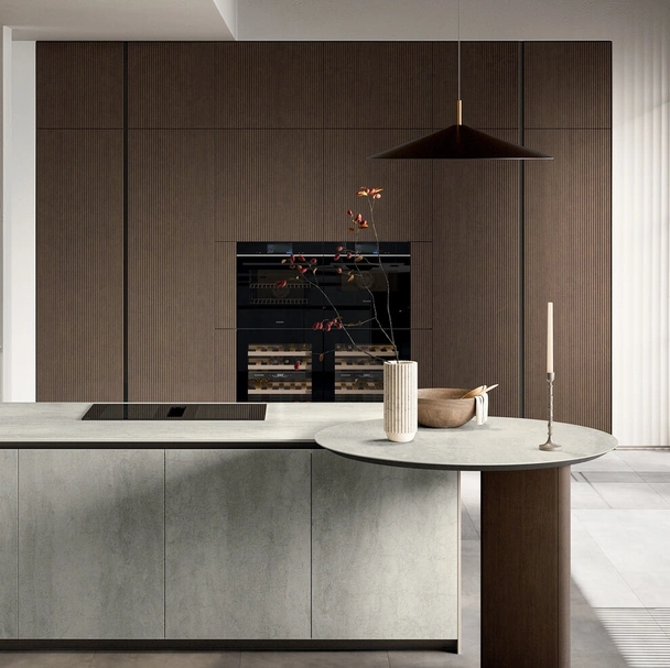 Cucina Moderna con penisola Glass 01 di Arredo3