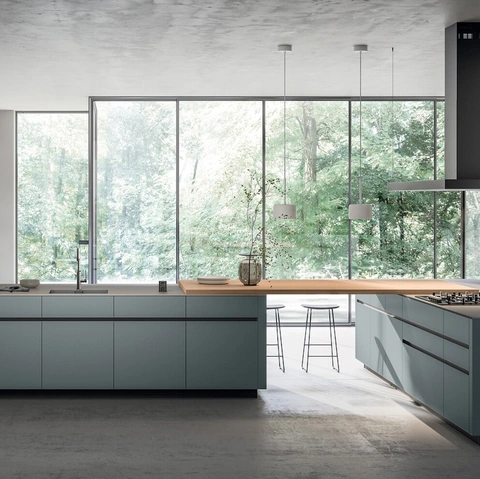 Cucina Moderna con doppia isola Glass 02 di Arredo3