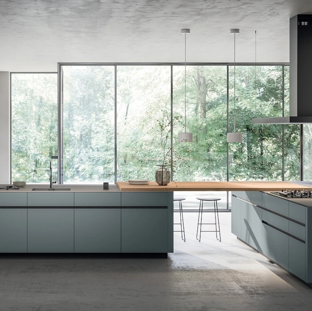 Cucina Moderna con doppia isola Glass 02 di Arredo3