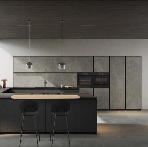 Cucina Moderna con penisola Glass 04 di Arredo3