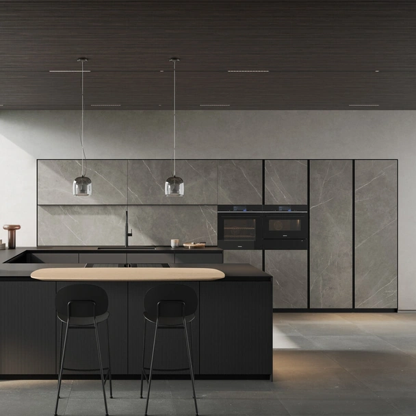 Cucina Moderna con penisola Glass 04 di Arredo3