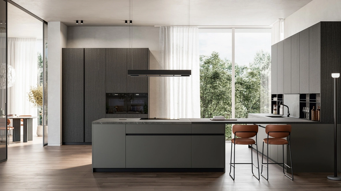 Cucina Moderna con penisola Time 03 di Arredo3